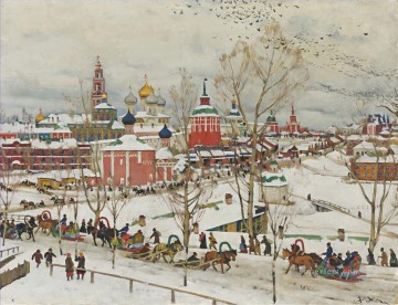 冬のトロイト・セルギエヴァ大修道院 コンスタンチン・ユオン Oil Paintings